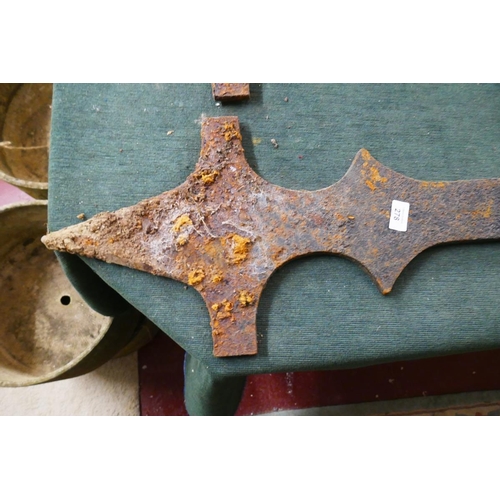 278 - Pair of cast iron grave markers - Approx height: 100cm