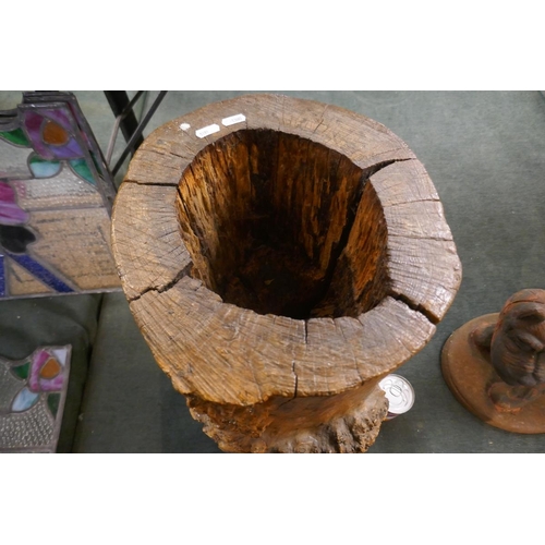 283 - Antique tree trunk planter - Approx height: 53cm