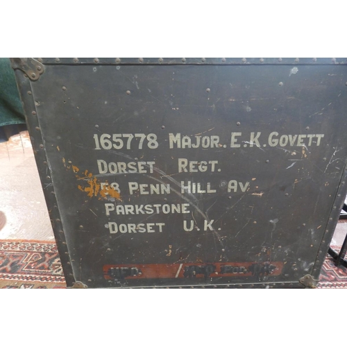 287 - Army trunk marked 165778 Major. E. K. Govett