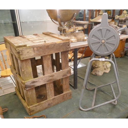 290 - Genuine WWII air raid siren in working order with original Home Office shipping crate