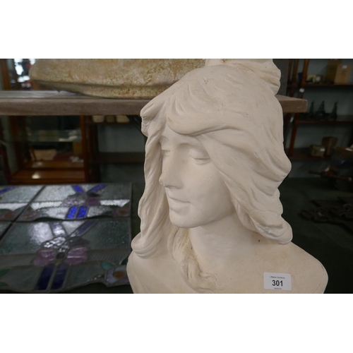 301 - Bust of maiden - Approx height: 65cm