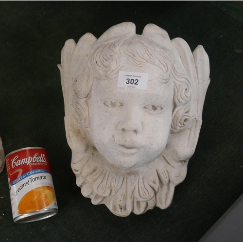 302 - Cherub wall pocket - Approx height: 28cm