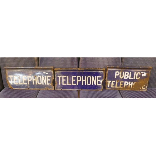 308 - 3 enamel public telephone signs