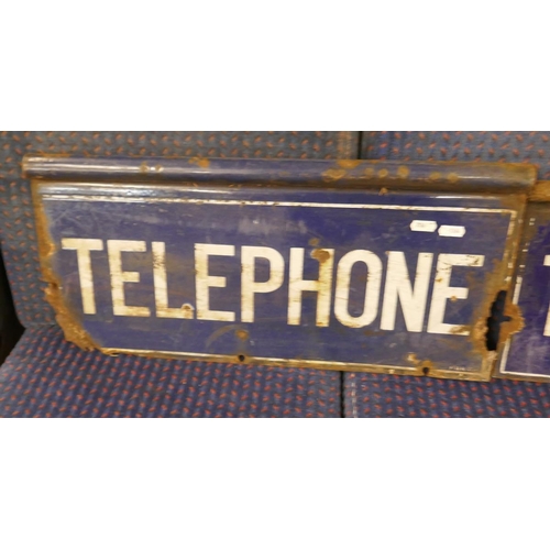 308 - 3 enamel public telephone signs