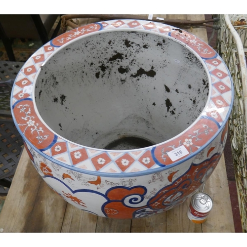 316 - Large ceramic planter - Approx height: 46cm