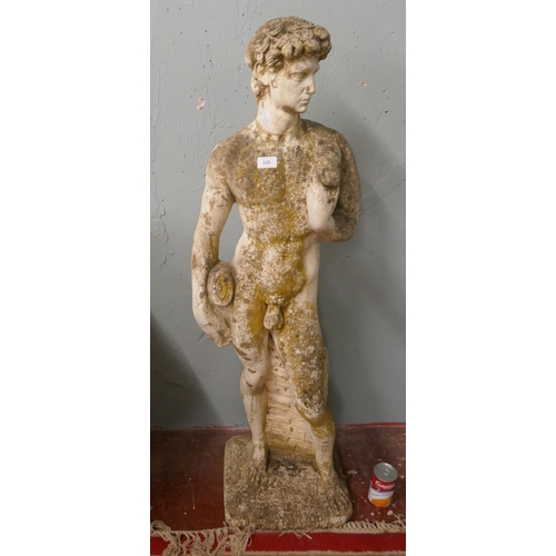 320 - Stone statue of David - Approx height: 118cm