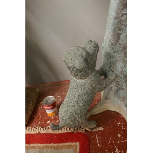 321 - Large bronze boy in tree post box - Approx height: 132cm