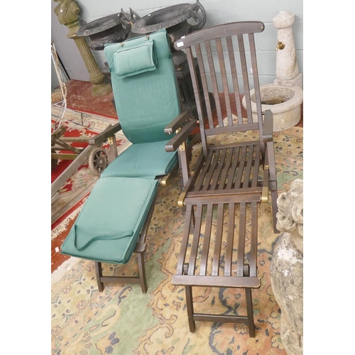 326 - Pair of teak steamer chairs