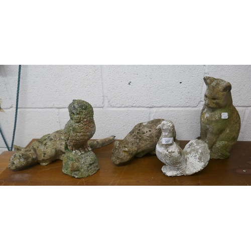 337 - Collection of stone animals - Approx height of tallest: 35cm