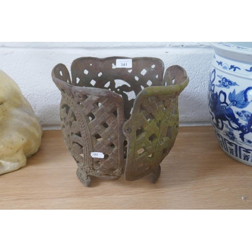 341 - Cast iron planter - Approx height: 24cm