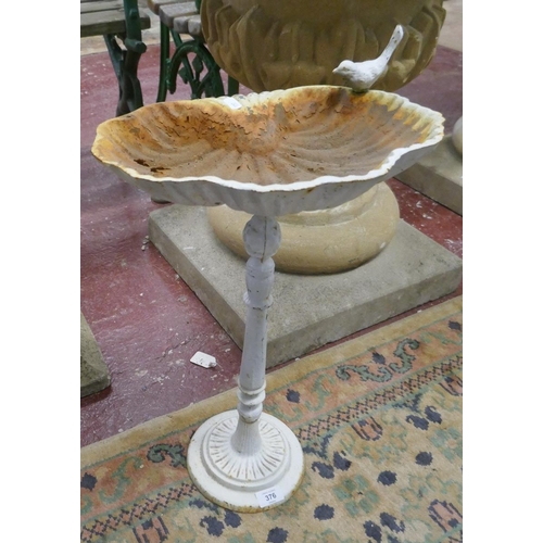 376 - Cast iron birdbath - Approx height: 60cm