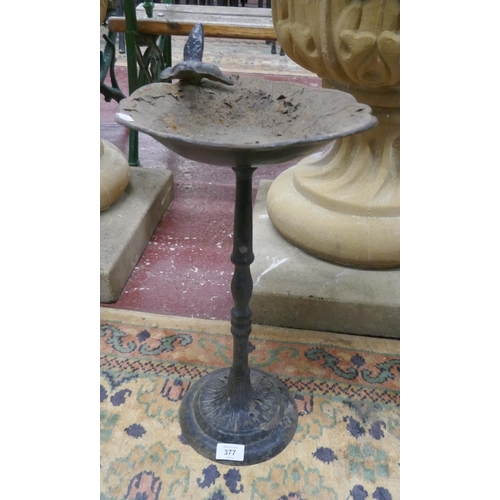 377 - Cast iron birdbath - Approx height: 52cm