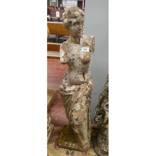 380 - Stone statue of lady - Approx height: 88cm