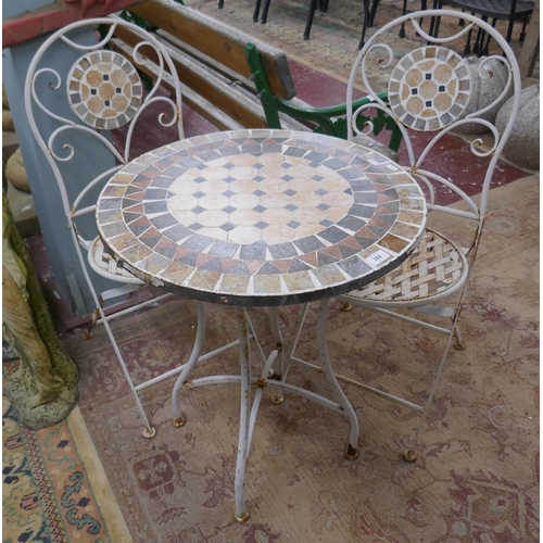 384 - Folding bistro table with 2 chairs