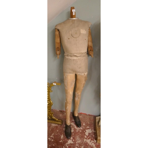 389 - Antique articulated shop mannequin - Approx height: 163cm