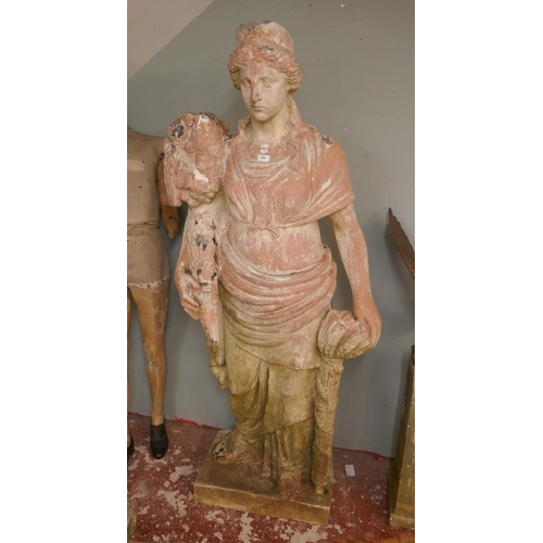 390 - Life sized terracotta style figure - Approx height: 183cm