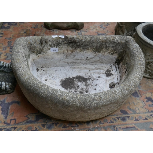 412 - D-end stone trough