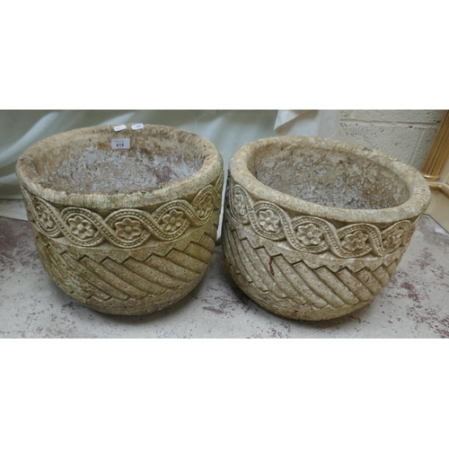 414 - Pair of stone planters