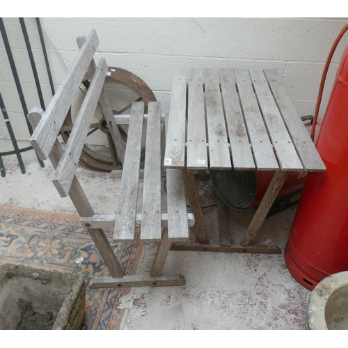 422 - Teak garden table with bench