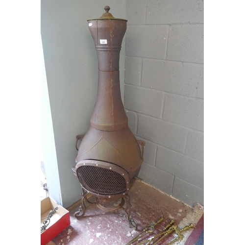 426 - Large cast iron chimenea - Approx height: 145cm