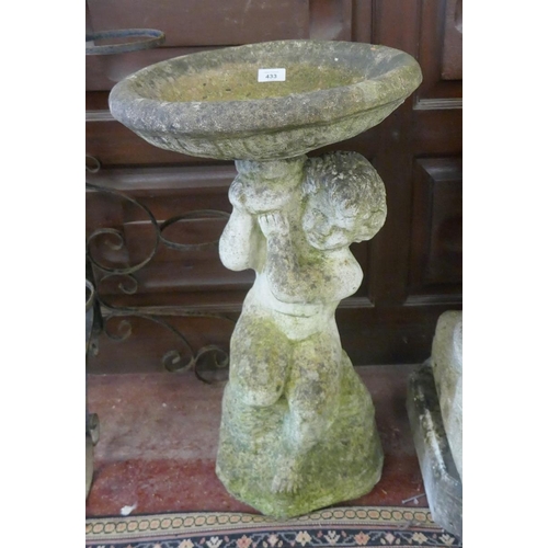 433 - Stone birdbath - Approx height: 60cm