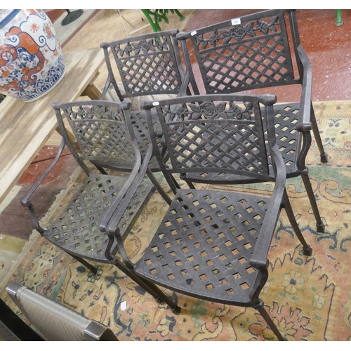 448 - Set of 4 metal garden chairs 