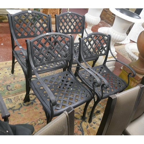 449 - Set of 4 metal garden chairs