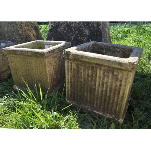 62 - Pair of small stone planters