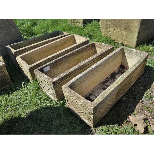 64 - 4 rectangular stone planters