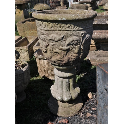 66 - Stone planter on plinth