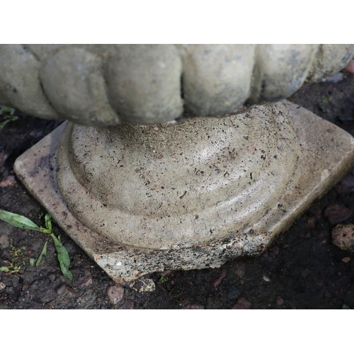 79 - Stone planter on plinth - Approx height: 43cm