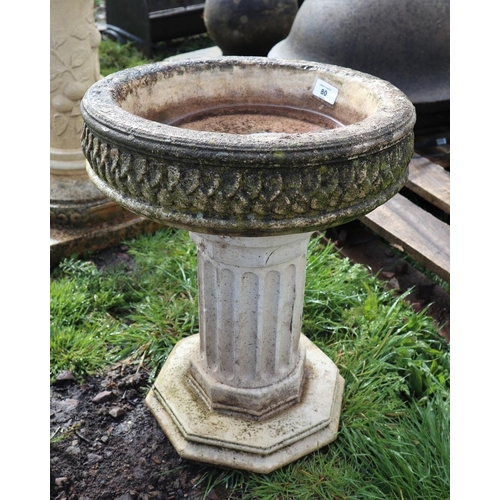 80 - Stone birdbath - Approx height: 49cm