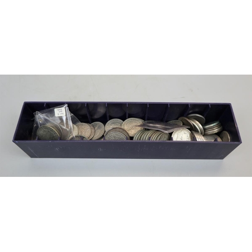 105 - Collection of crowns, shillings etc to include silver