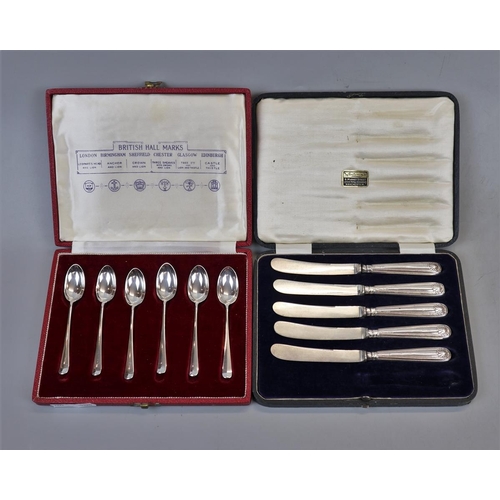 15 - Hallmarked silver presentation spoons in original case with COA together with cased silver handled f... 