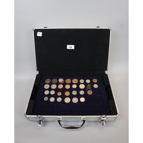 169 - Coin collector case and contents to include silver