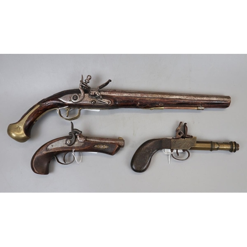 195 - 3 flintlock pistols