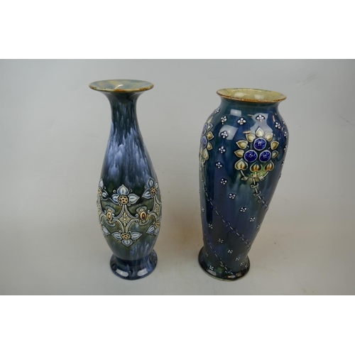 245 - 2 Royal Doulton Lambeth vases - Approx height: 27cm