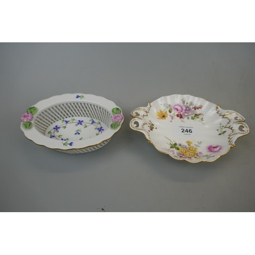 246 - Herend bonbon dish together with a Royal Crown Derby dish