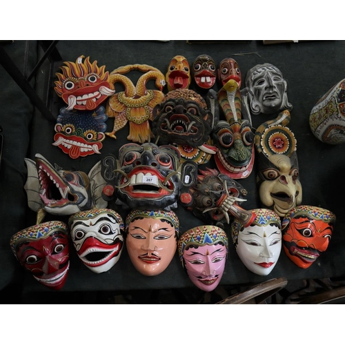 287 - Large collection of mostly Indonesian masks