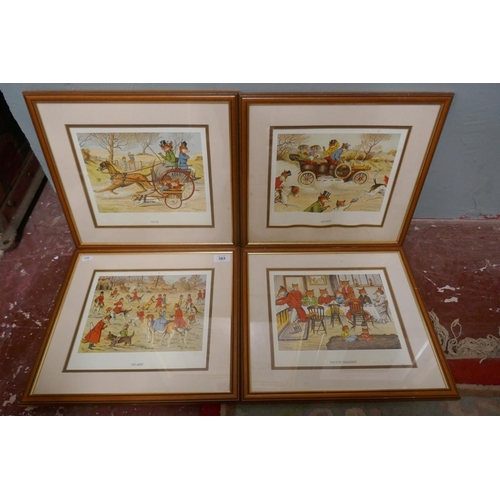 383 - Set of 4 hunting prints