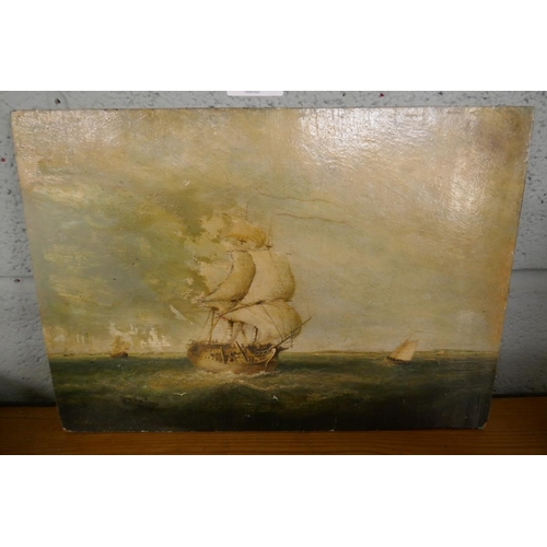 394 - Oil on board - Nautical scene - Approx image size: 36cm x 26cm