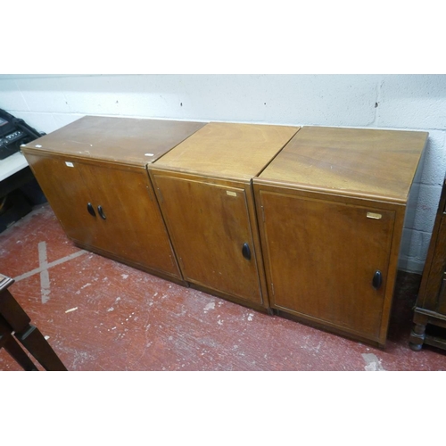 432 - 1 double and 2 single Mid-century cupboards (from Llandovery Boarding College)