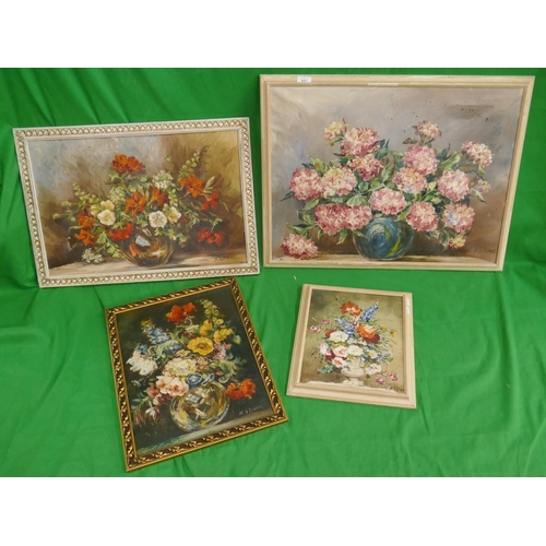 437 - Collection of 5 botanical oil paintings signed H G Davis