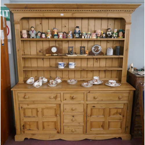 449 - Large pine dresser - Approx size W: 187cm D: 48cm H: 211cm