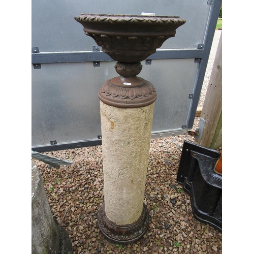 593 - Plastic column urn on stand - Approx height: 94cm