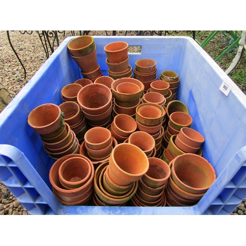 602 - Large collection of terracotta plant pots