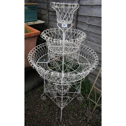 609 - Wire planter - Approx height: 113cm