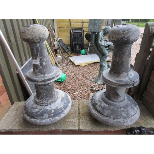 622 - Pair of lead garden ornaments - Approx height: 62cm