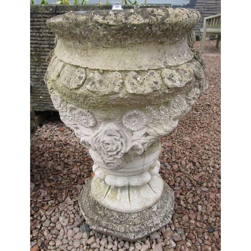 630 - Antique stone pedestal planter - Approx height: 63cm