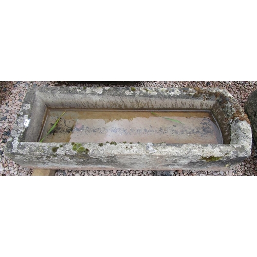 632 - Large antique stone trough - Approx size W: 120cm D: 44cm H: 22cm